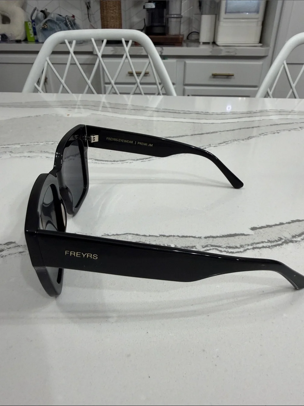 FREYRS Bon Chic Black Oversized Square Cat-Eye Sunglasses